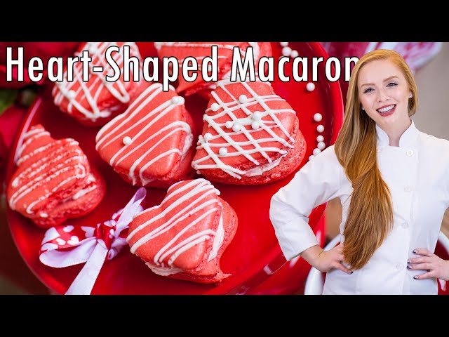 Heart-Shaped French Macarons Recipe - Maraschino Cherry Flavored! With Cherry Buttercream!