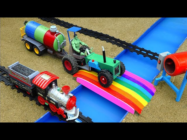 Diy tractor mini Bulldozer to making concrete road | Construction Vehicles, Road Roller #1