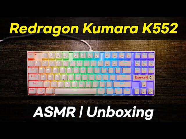 Redragon K552 Kumara RGB Keyboard Sound ASMR & Unboxing - Blue Switches