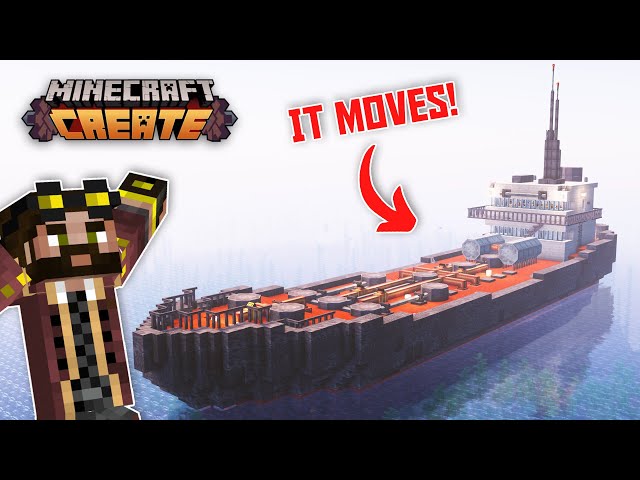 I built a MOVING OIL TANKER in Minecraft Create Mod!