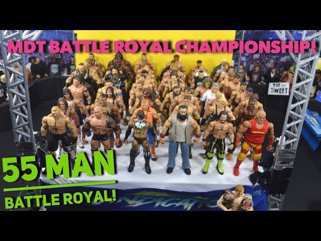 55 MAN WWE FIGURE BATTLE ROYAL! CRAZY RESULTS!