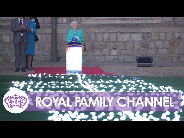 Queen Ignites Windsor Castle Jubilee Beacon