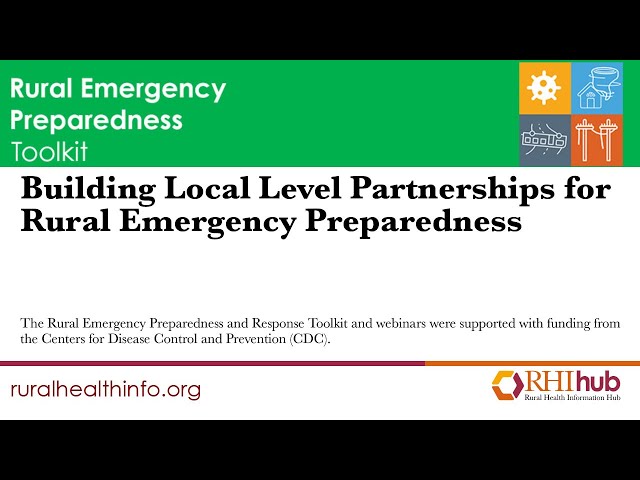 Building Local Level Partnerships for Rural Emergency Preparedness