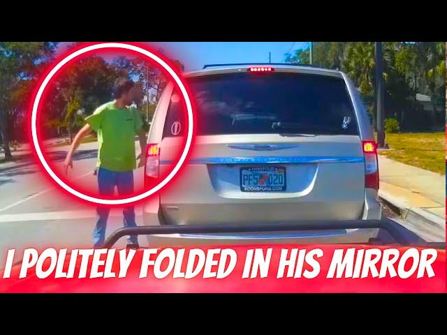 I POLITELY FOLDED IN HIS MIRROR --- Bad drivers & Driving fails -learn how to drive #1091