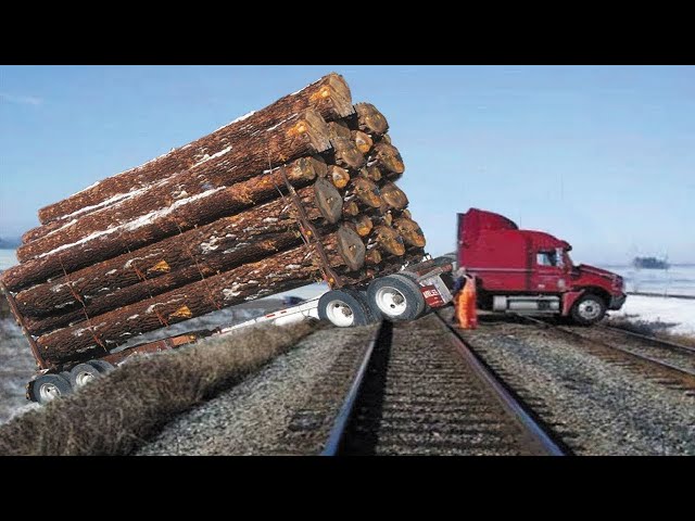 Dangerous Fastest Logg Wood Truck Operations Unbelievable Fails | Heavy Equipment Machines At Work.