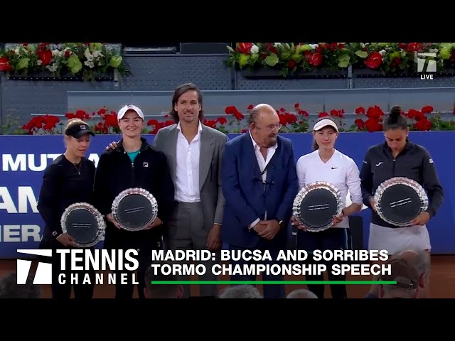 Cristina Bucsa and Sara Sorribes Tormo's Madrid Championship Speech | 2024 Madrid Final