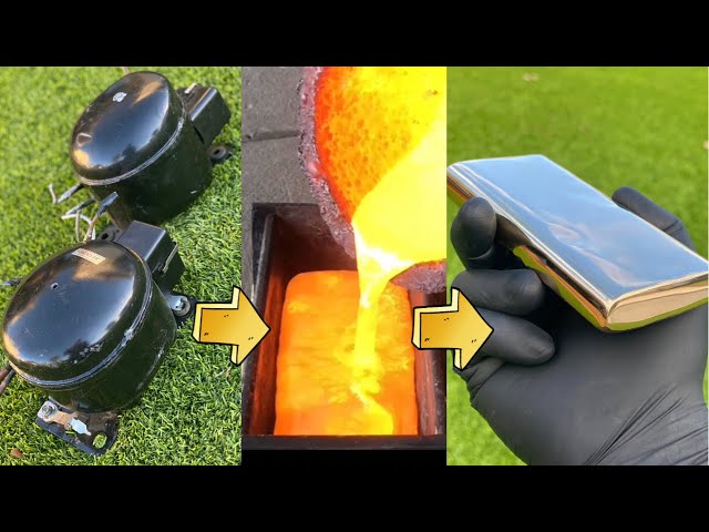 Fridge Compressor Copper Casting - Trash To Treasure - ASMR Metal Melting -BigStackD Casting -Bronze