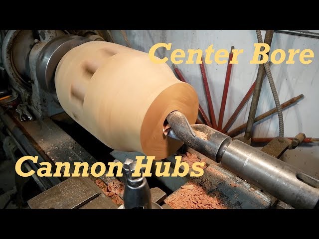 Center Boring the Spanish Cannon Hubs for Straight Bushings | Engels Coach