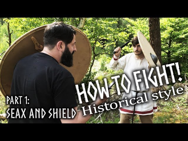Fighting with Seax and Shield - Stabbing along the center line Episode 1