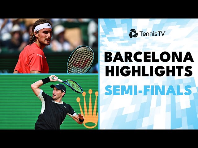 Ruud Takes On Etcheverry; Tsitsipas Plays Lajovic | Barcelona 2024 Semi-Finals Highlights