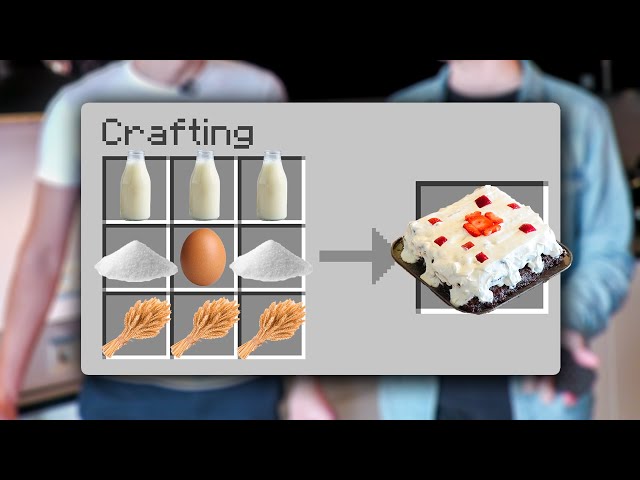 Following Minecraft Cake Recipe In Real Life