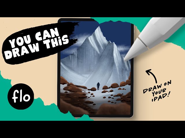 Anyone Can Draw This Mountain Landscape in PROCREATE - Easy iPad drawing tutorial