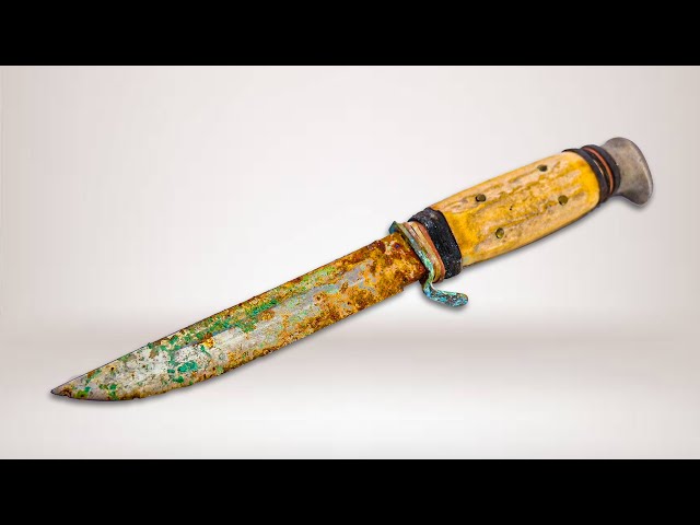 I Restore An Antique Hunting Knife - Shiny Restoration