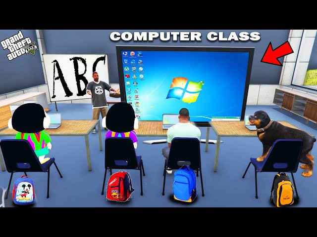 GTA 5 : Franklin First Day Of School In Computer Class With Shinchan in GTA 5 ! (GTA 5 mods)