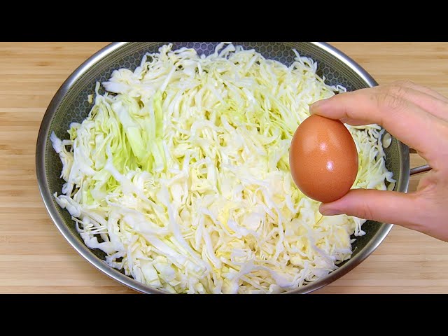 This cabbage and eggs recipe is so delicious that I can make it every week! ASMR cooking!