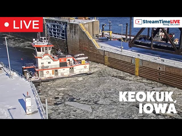 Mississippi River Lock 19 | Keokuk, IA, USA | StreamTime LIVE