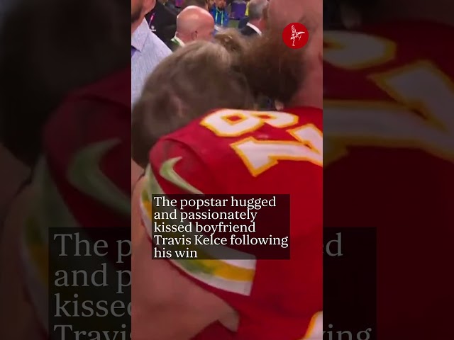 Taylor Swift celebrates boyfriend Travis Kelce’s Super Bowl win with a passionate kiss