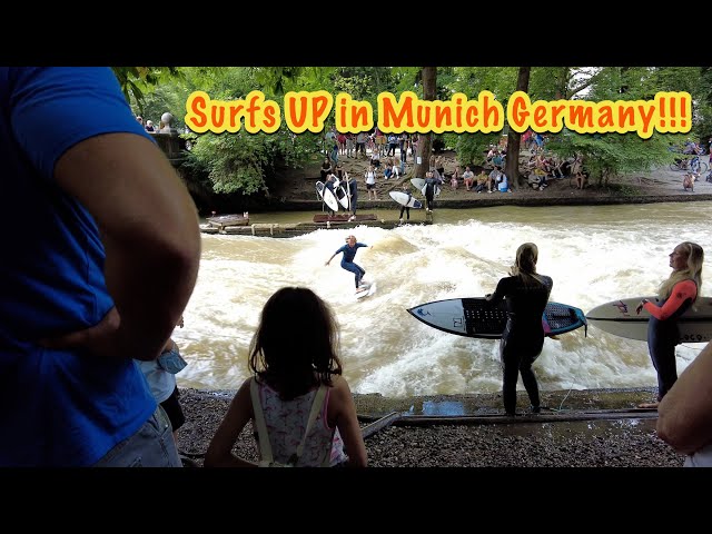 GERMANY | We explore Munich on the bikes and watch some incredible SURFING in the middle of Munich!