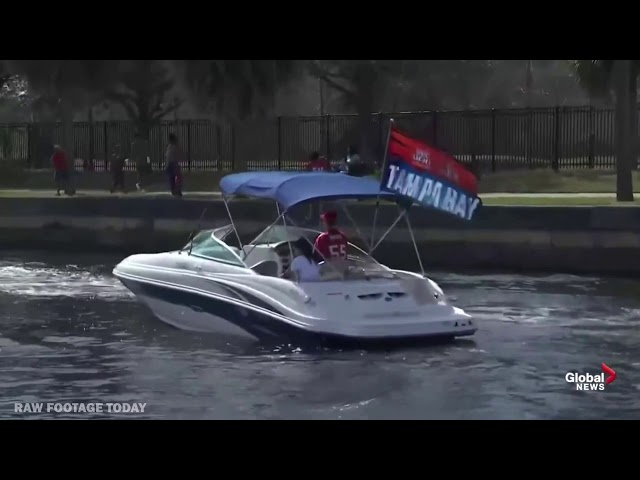 Tampa Bay Buccaneers celebrate Super Bowl win with boat parade