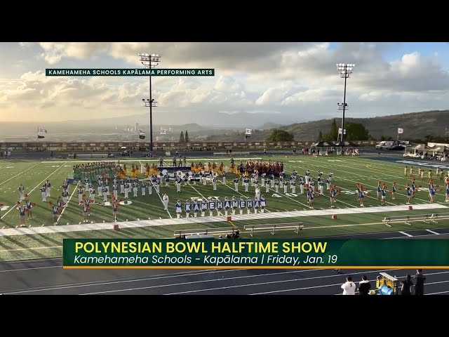 Gearing up for the halftime show at the Polynesian Bowl