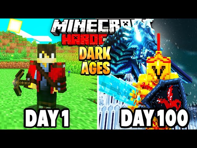 I Survived 100 Days in the DARK AGES in Hardcore Minecraft