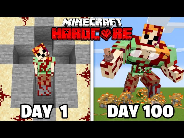 I Survived 100 DAYS as GIANT ALEX in Hardcore Minecraft