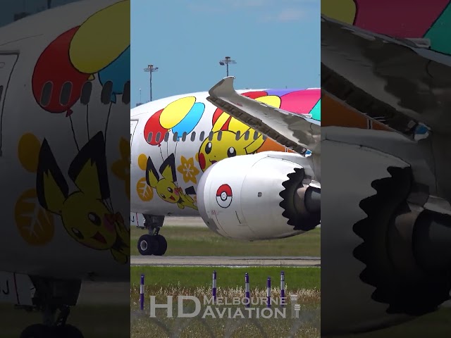 POKEMON PLANE | Scoot Boeing 787-9 Takeoff at Melbourne Airport #shorts