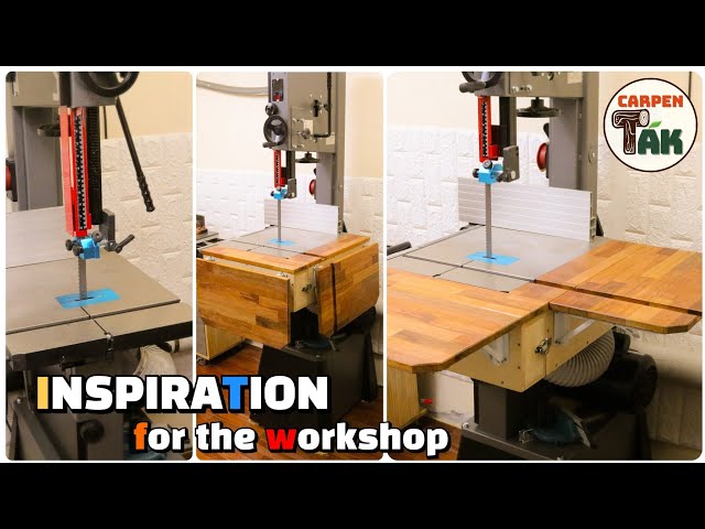[DIY] Awesome idea for woodworking workshop / Making a folding band saw outfeed / Simple removal