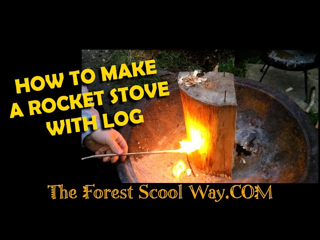 How to make wooden Log Rocket Stove bushcraft