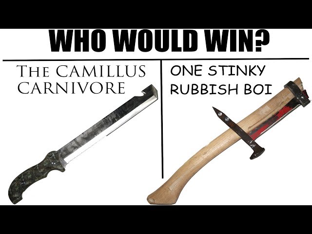 Worst Knife EVER? -The Camillus CARNIVORE vs. Axe Made of Literal Trash-