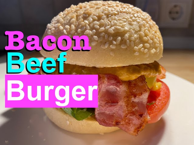 Beef-Bacon-Burger mit Tomaten-Avocado-Creme 🍔 #AllesWirdAusHackGemacht #Burger #Patty #Bun #Mayo