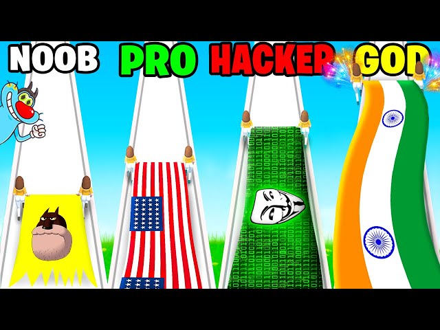 NOOB vs PRO vs HACKER | Flag Painters | With Oggy And Jack | Rock Indian Gamer |