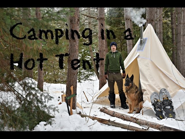 Winter Camping in a Canvas Tent with a Dog and a Woodstove.