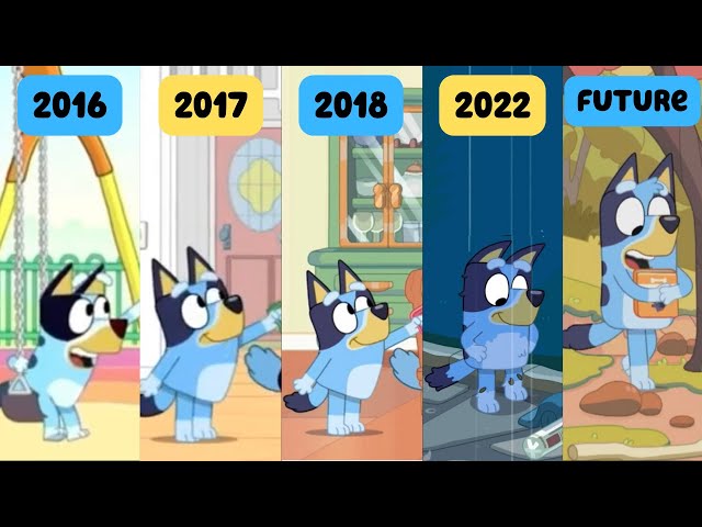 The Evolution of Bluey (2016 pilot -- 2017 pilot -- season 1 -- season 3 -- Camping ending)