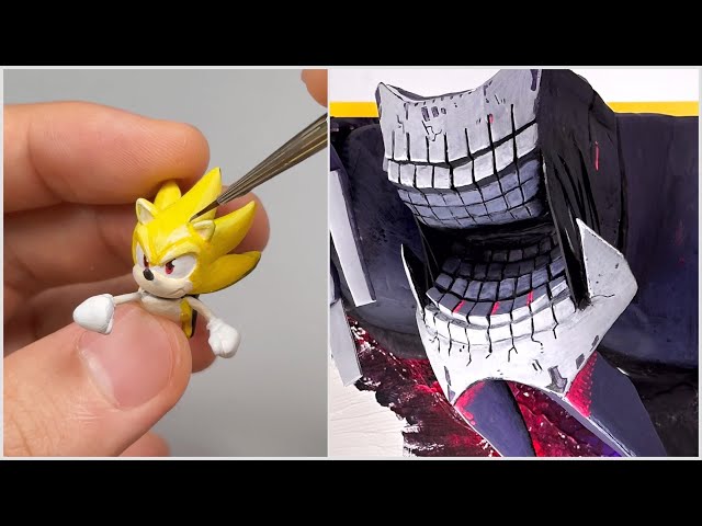Making Super Sonic VS Titan Giganto with Clay / Sonic Frontiers / Frame Art [ kiArt ]