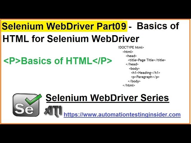 Selenium WebDriver | Part9 | Basic HTML for Selenium