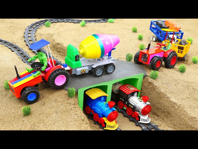 Top diy tractor making mini Double Tunnel for train | DIY mini Overpass Bridge for tractor