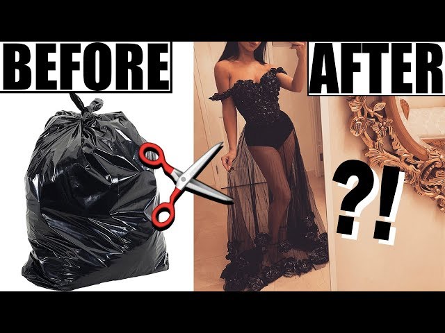 MAKING A DRESS OUT OF TRASH BAGS!