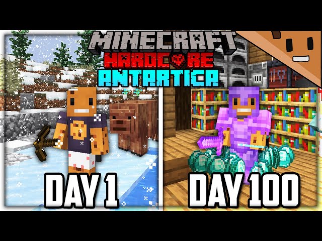 I Survived 100 Days in ANTARCTICA in Hardcore Minecraft... Here's What Happened