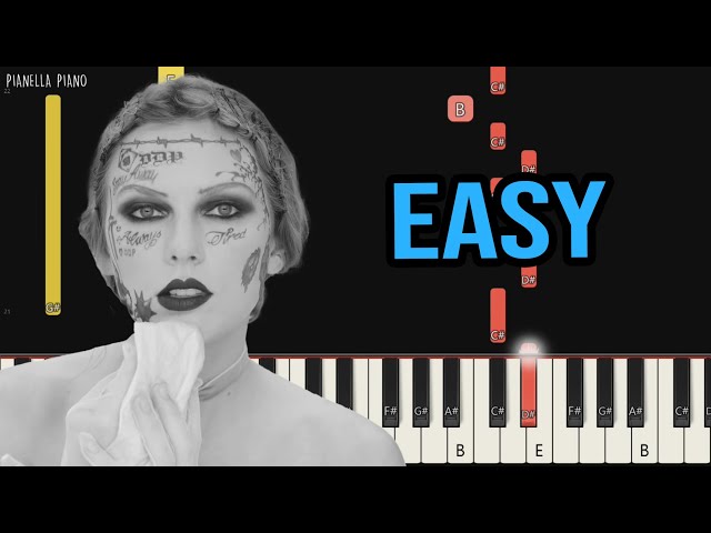 Taylor Swift - Fortnight (ft. Post Malone) | EASY Piano Tutorial by Pianella Piano