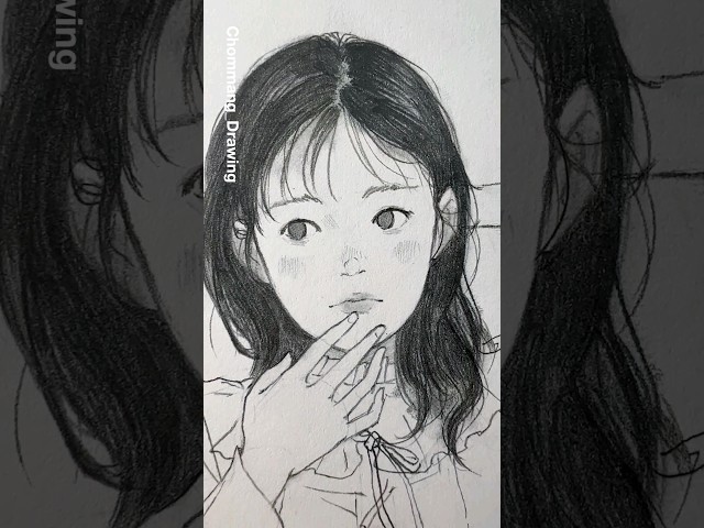 Sketching Girl #drawing #satisfying #sketch