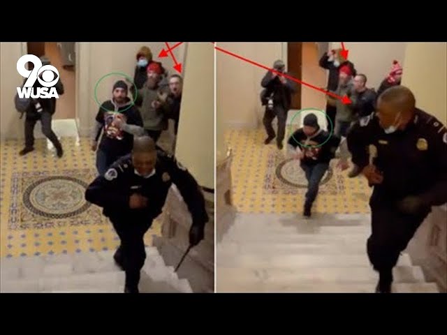 Capitol rioter seen chasing Officer Goodman wants out of jail, blames Trump