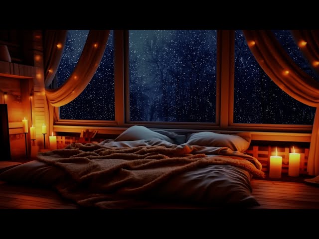 Thunderstorm Serenity - Cozy Bedside Fire & Rain Ambience