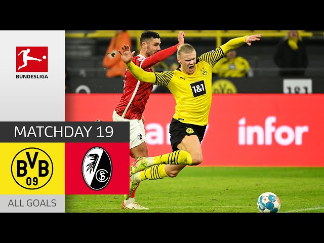 Haaland Scores Brace! |  Borussia Dortmund - SC Freiburg 5-1 | All Goals | MD 19 – Bundesliga 21/22