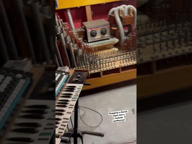 Plugging a church organ into a modular synthesiZer #shorts
