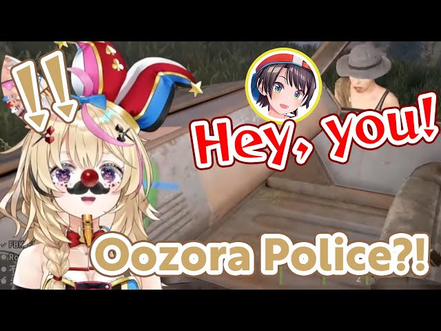Polka caught by Oozora police while driving【RUST/Hololive Clip/EngSub】