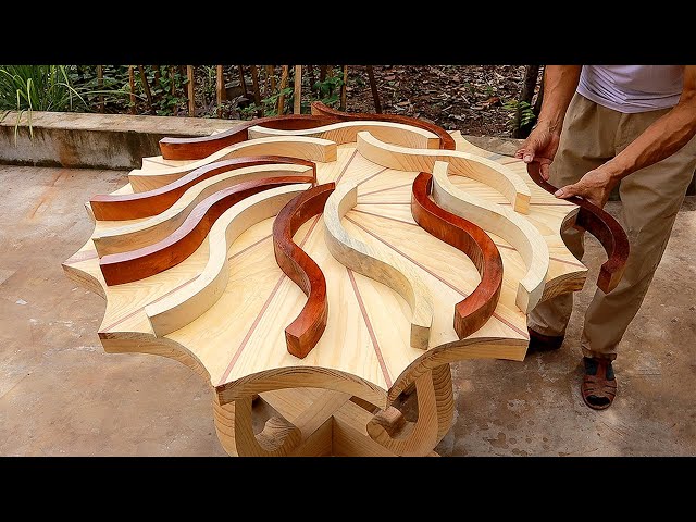 Skillful Woodworking From The Carpenter // Build A Table With Amazing Curves Will Make You Satisfied