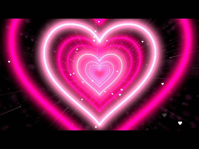 Heart Tunnel💖Pink Heart Background | Neon Heart Background Video Loop [3 Hours]-4K