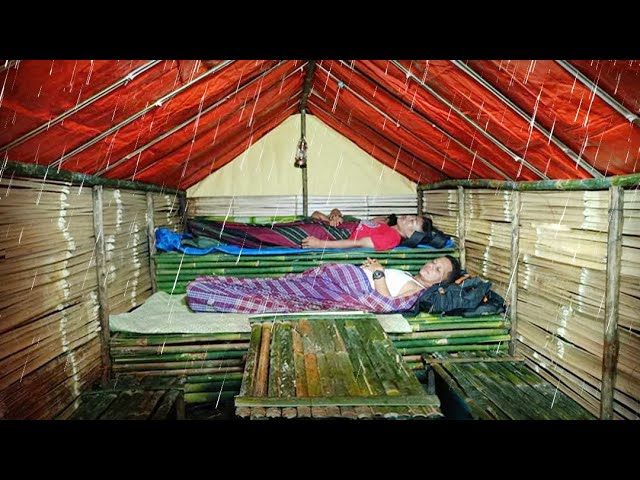 afraid!! any sightings? camping in heavy rain in the middle of the jungle sleeping in a bamboo cabin