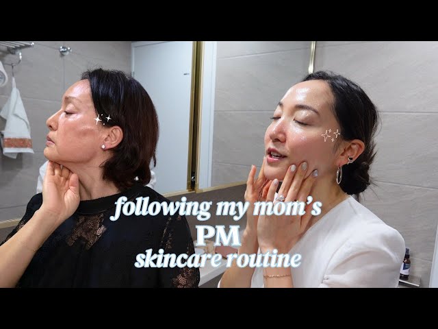 Following My 59 Year Old Mom's Nighttime Skincare Routine ｡･ﾟﾟ･🧸